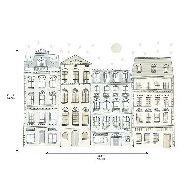 Roommates Illustrated Townhouses P&S Gnt Decals