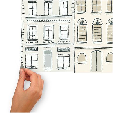 Roommates Illustrated Townhouses P&S Gnt Decals
