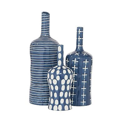 Stella & Eve Blue Ceramic Vase 3-piece Set