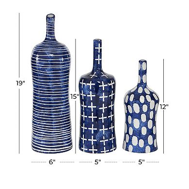 Stella & Eve Blue Ceramic Vase 3-piece Set