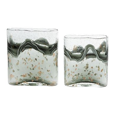 Stella & Eve Grey Glass Vase 2-piece Set
