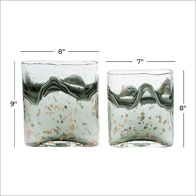 Stella & Eve Grey Glass Vase 2-piece Set