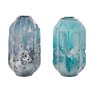 Stella & Eve Blue Glass Vase Table Decor 2-piece Set