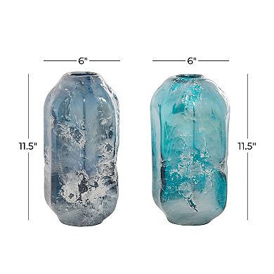 Stella & Eve Blue Glass Vase Table Decor 2-piece Set