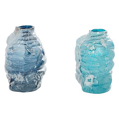 Stella & Eve Blue Glass Vase 2-piece Set