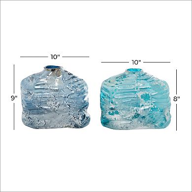 Stella & Eve Blue Glass Vase 2-piece Set