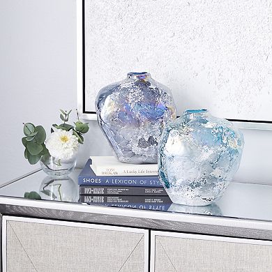 Stella & Eve Blue Glass Vase 2-piece Set
