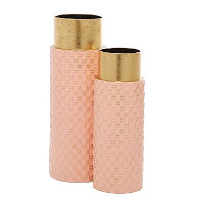 Stella & Eve Pink Iron Vase 2-piece Set