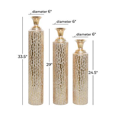 Stella & Eve Gold Iron Vase 3-piece Set