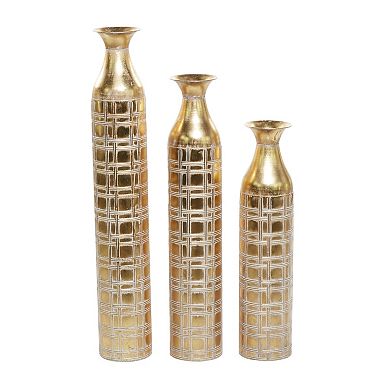 Stella & Eve Gold Iron Vase 3-piece Set