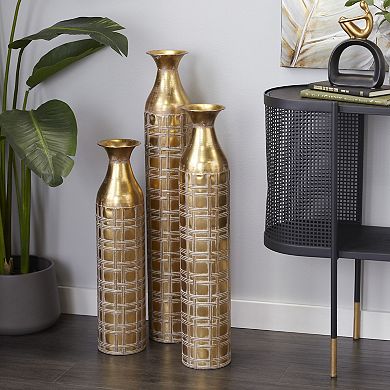 Stella & Eve Gold Iron Vase 3-piece Set