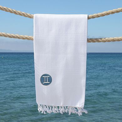 Linum Home Textiles Turkish Cotton Summer Fun Horoscope Gemini Pestemal Beach Towel