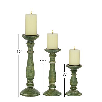 Stella & Eve Wood Pillar Candle Holder 3-Piece Set