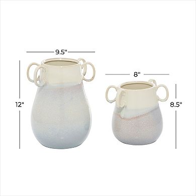 Stella & Eve White Ceramic Vase 2-Piece Set