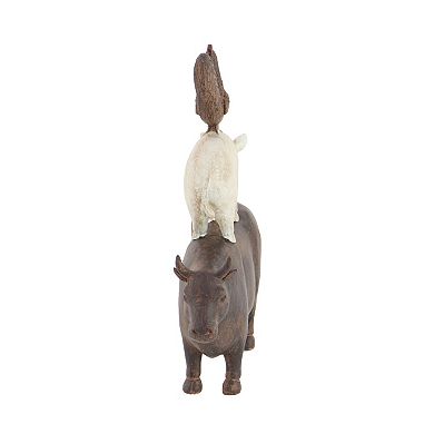 Stella & Eve Brown Polystone Farm Animal Sculpture