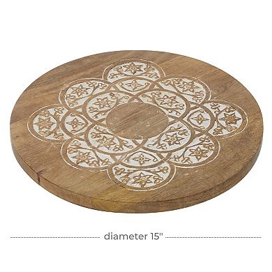 Stella & Eve Wooden Lazy Susan Cake Stand