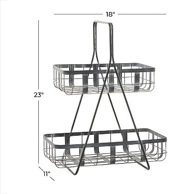 Stella & Eve Metal Storage Basket Floor Decor