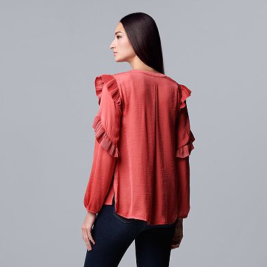 Women's Simply Vera Vera Wang Ruffle Sleeve Top