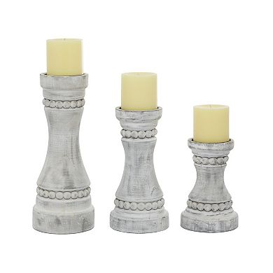 Stella & Eve Wood Candle Holder 3-piece set