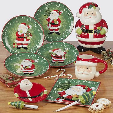 Certified International Holiday Magic Santa 4-pc. Dessert Plate Set