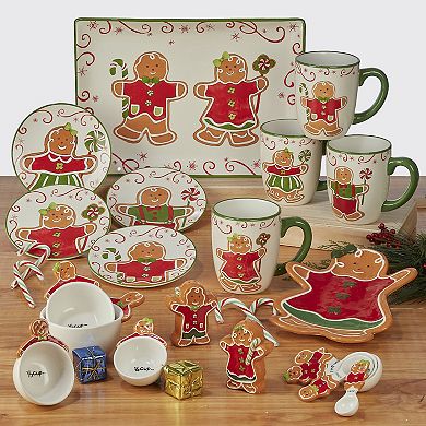 Certified International Holiday Magic Gingerbread 4-pc. Dessert Set