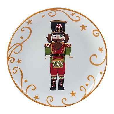 Certified International Holiday Magic Nutcracker 4-pc. Dessert Plate Set