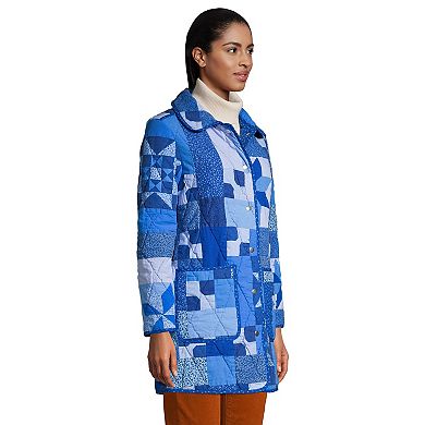 Women's Lands' End Patchwork Quilted Coat