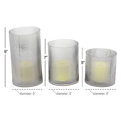 Stella & Eve Ribbed Candle Holder Table Decor 3-piece Set