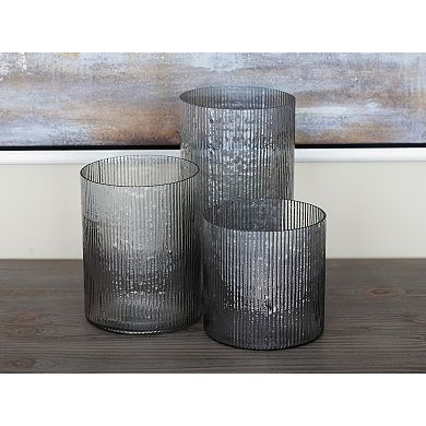 Stella & Eve Ribbed Candle Holder Table Decor 3-piece Set