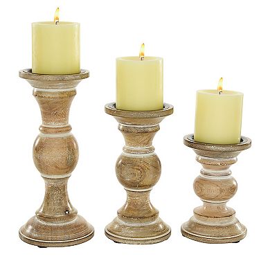 Stella & Eve Farmhouse Candle Holder Table Decor 3-piece Set