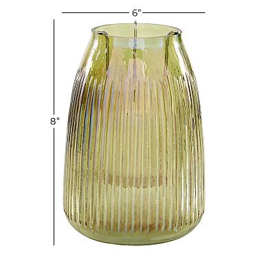 Stella & Eve Ribbed Iridescent Candle Holder Table Decor
