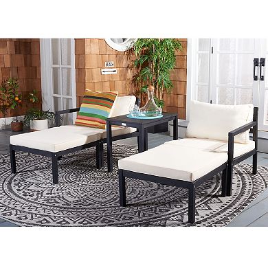 Safavieh Pratia Outdoor Chaise Lounge & End Table 3-piece Set