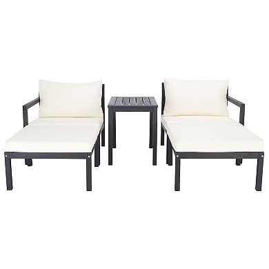 Safavieh Pratia Outdoor Chaise Lounge & End Table 3-piece Set