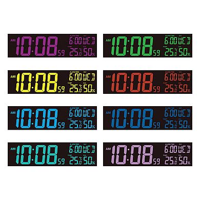 Seiko 70-Color Changing White Alarm Clock Table Decor