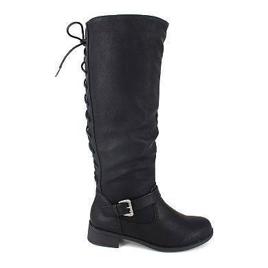 Xoxo Mykie Women's Knee High Lace Up Boots