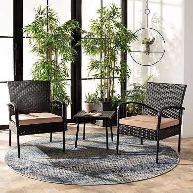 Safavieh Moore 3-Piece Outdoor Lounge Set