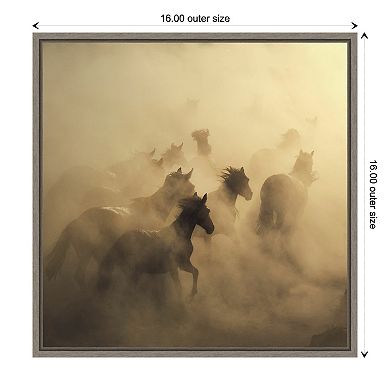 Amanti Art Migration of Horses Framed Canvas Print