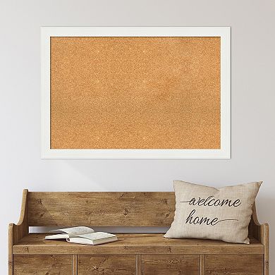 Amanti Art Vanity Narrow White Framed Cork Board Wall Decor