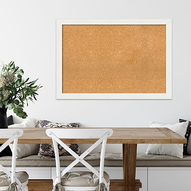 Amanti Art Vanity Narrow White Framed Cork Board Wall Decor