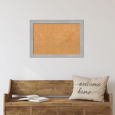 Amanti Art Vista Brushed Nickel Finish Narrow Framed Cork Board Wall Decor