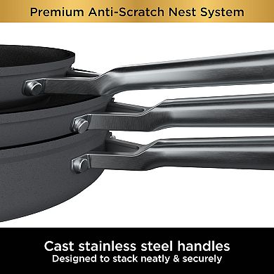 Ninja Foodi NeverStick Premium Anti-Scratch Nest System, 4-Piece Cookware Set C54000