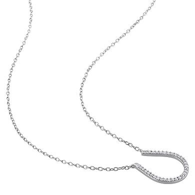 Stella Grace Sterling Silver 1/6 Carat T.W. Diamond Horseshoe Pendant Necklace