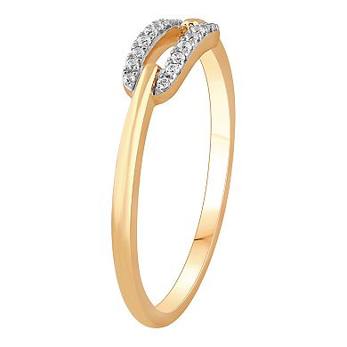 10k Gold 1/10 Carat T.W. Diamond Paper Clip Ring