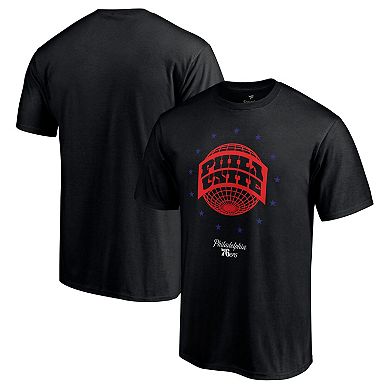 Men's Fanatics Branded Black Philadelphia 76ers Phila Unite Hometown Collection T-Shirt