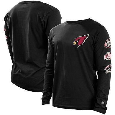 Men's New Era Black Arizona Cardinals Hype 2-Hit Long Sleeve T-Shirt