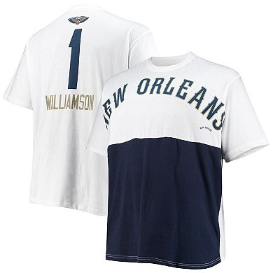 Men's Fanatics Branded Zion Williamson White New Orleans Pelicans Big & Tall Yoke T-Shirt