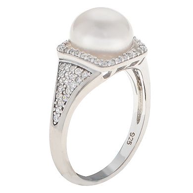 PearLustre by Imperial Freshwater Cultured Pearl & White Topaz Ring