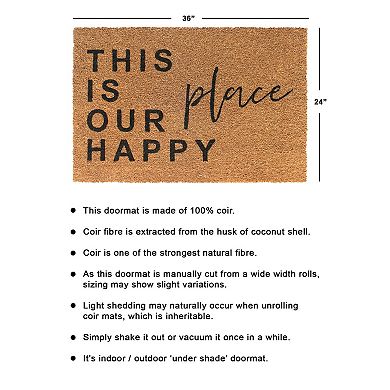 RugSmith This is Our Happy Place Doormat - 24'' x 36''