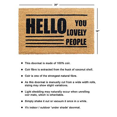 RugSmith Hello You Lovely People Doormat - 18'' x 30''