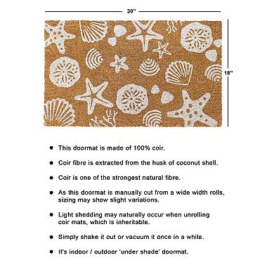 RugSmith Sea Shells Doormat - 18'' x 30''